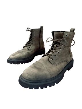 BROWNS B2 Men's Olive Army Green Lace-Up Combat Boots Size EU 44 US 11